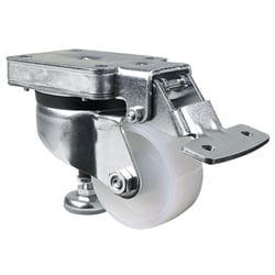 Premium Lifting Castors with Plate, Fixed Operating Lever, Plastic Tread
