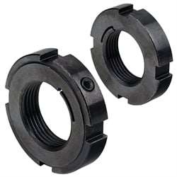 Slotted Round Nuts MN 1804K with Integral Locking Device，Steel, black oxided