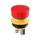 Emergency stop button with flat connector, mounting diameter 16.2 mm and 22.3 mm