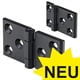 Heavy Duty Hinges M237.3L, Stainless Steel, with increased Strength and Extended Hinge-Wings, plastic coated black