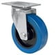 Transportné kolieska, otočné kolieska s doskou, elastické plné gumové koleso modré