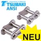Connecting Links for Single-Strand Roller Chains Tsubaki ANSI (ASA, ex DIN 8188), Stainless Steel, Premium